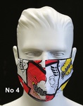 Leichte Sommermaske Comic No 4 15€ Eine Seite mit Comicmuster Baumwolle, die andere Seite Baumwollsatin Schwarz!