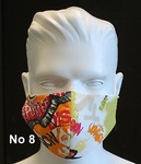 Beidseitig verwendbar Mundschutz Graffiti No 8 für Erwachsene und Jugendliche 15€ Baumwolle mit auswechselbarem Gummiband