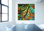 Fisch Abstrakt 100x100x4cm Acryl Leinwand auf Museumsrahmen