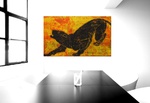 " Attack " Panther abstrakt 100x60cm Lack auf Stahl