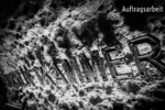 Auftragsarbeit DRUCKLUFTKAMMER Koblenz Holzbuchstaben mit Rostpatina