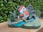 T13 Diorama Schwarzwaldmühle Höhe 17cm Breite 35cm Tiefe 35cm