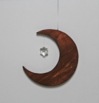 Holzmond braun mit Glasprisma 