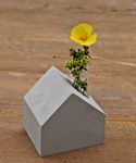 Betonhaus mit Minivase 