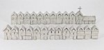 W7 DIY Adventskalender Pappröhren befüllt mit  Feinbetonhäuschen zum selbst bemalen Häuschen H 6cm T 2cm komplette Länge 77cm 